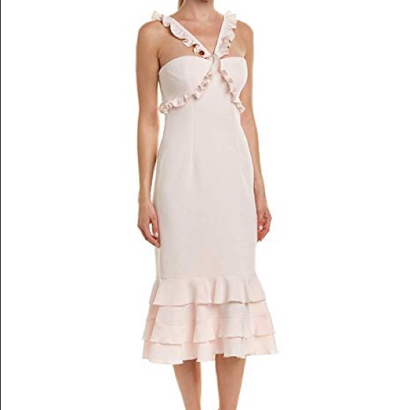 cinq a sept Dresses & Skirts - Cinq a September ruffle trimmed Crepe midi dress